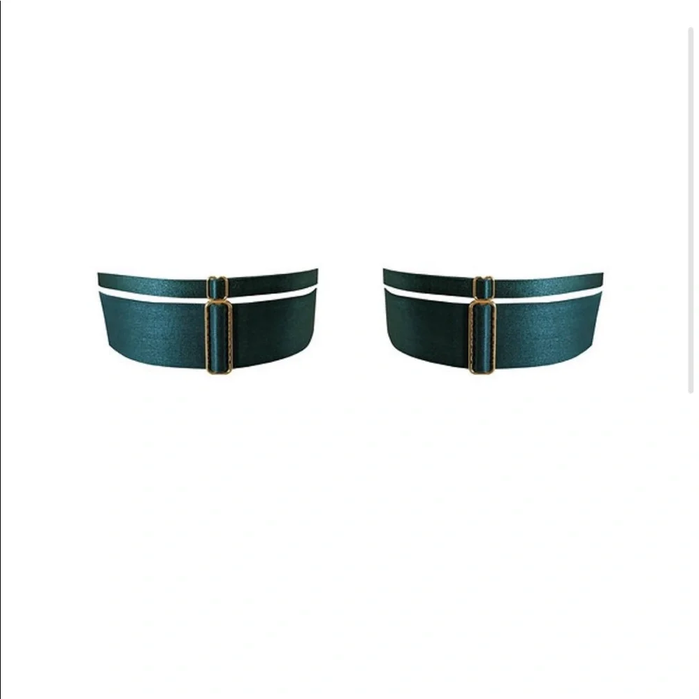 SOLD Bordelle Aurea Garters Eden Green Adjustable NWT - Picture 3 of 5